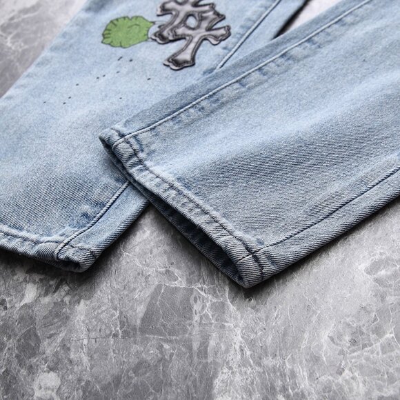 Chrome Hearts Logo Blue Jeans - Picture 9 of 10